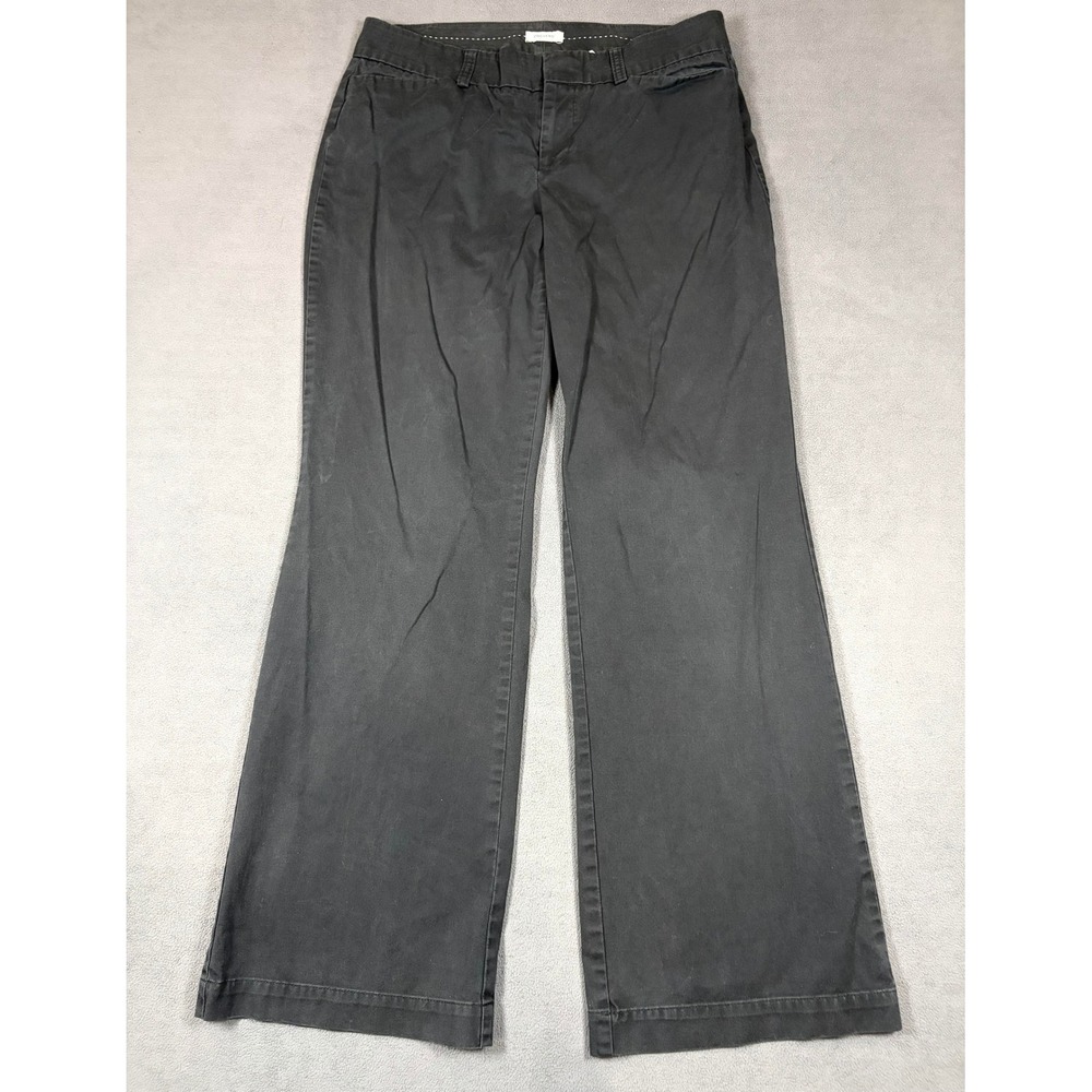 Dockers Chino Pants Womens 10M Black Wide Leg Stretch Mid Rise